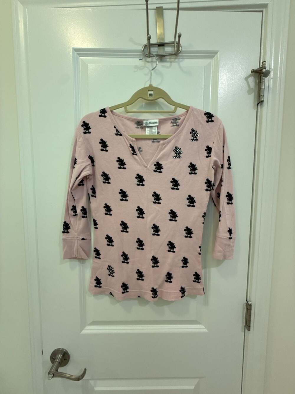 Vintage Y2K Disneyland Resort Mickey Mouse Top Size S Pink Rhinestone